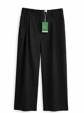 NWT Halara Black Wide Leg Slacks • Elastic Waist • Pockets • Belt Loops